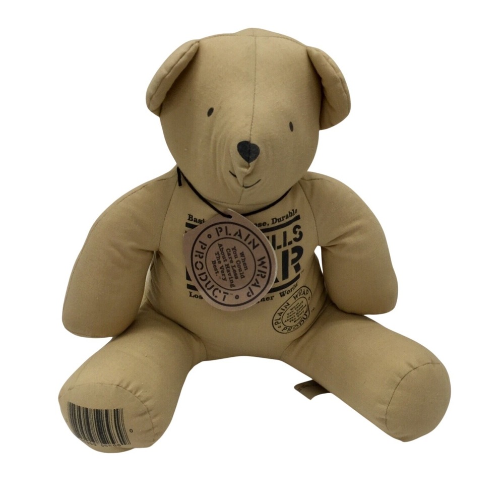 No-Frills‎ Teddy Bear Plain Wrap Product Dakin NWT 1985 Plush Figure EUC Vintage